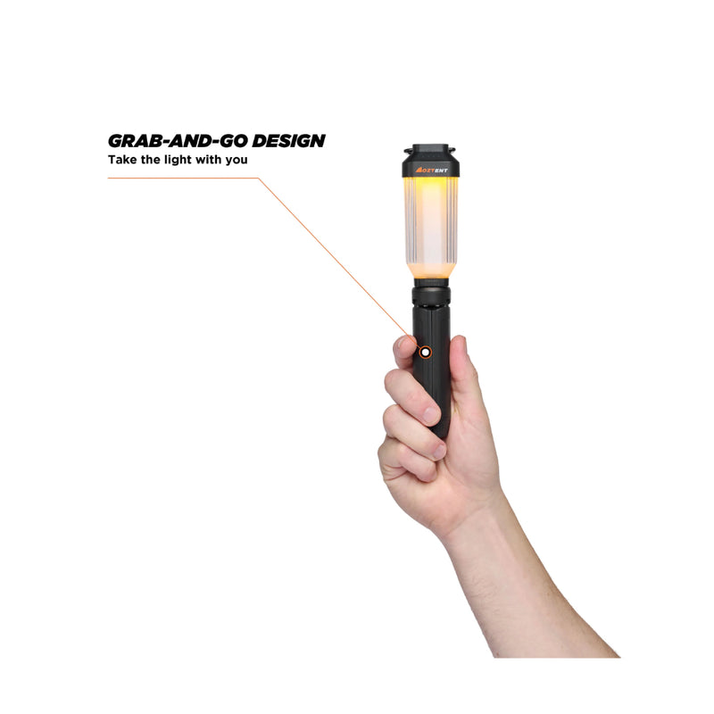 Oztent Lock-On Mini Lamp | Image Showing The Grab And Go Design.