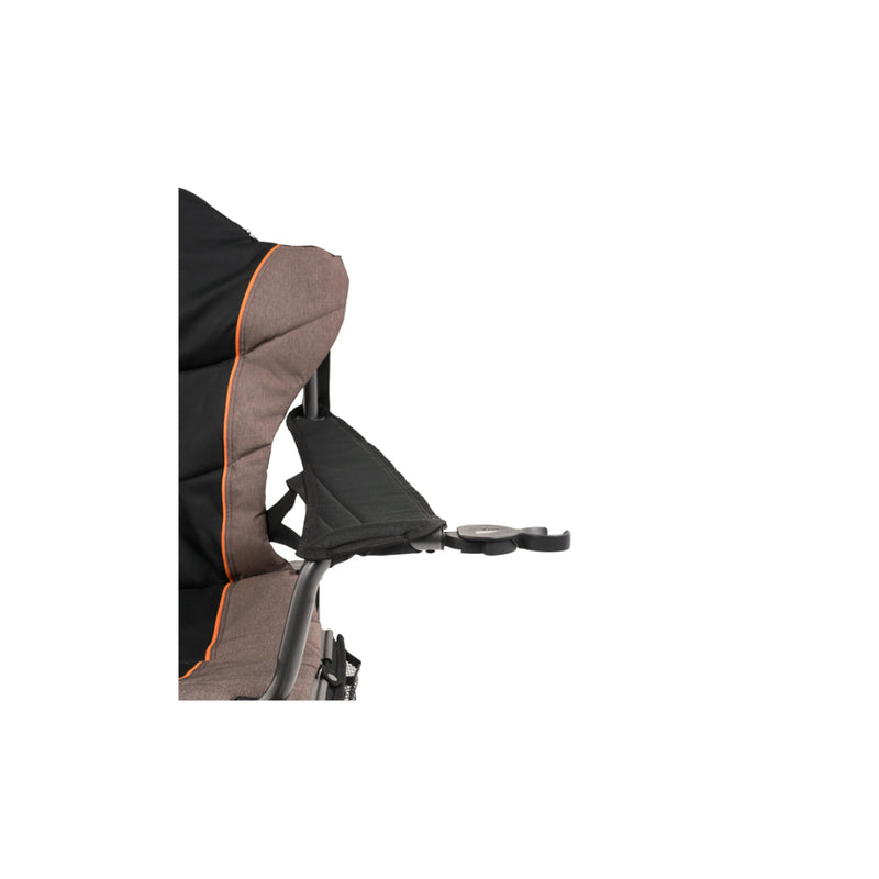 Oztent Lock-On Wine Glass Holder | Image Showing Front View Of The Glass Holder On A King Goanna Series lll Chair.