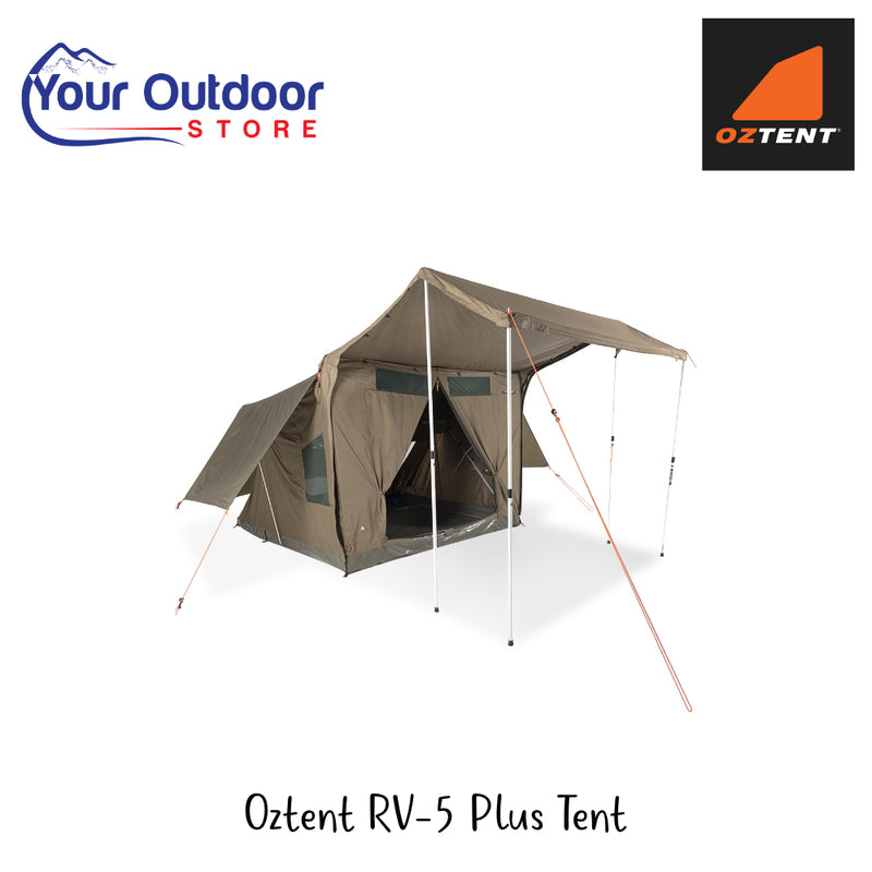 Oztent RV-5 Plus Tent | Hero Image Showing All Logos And Titles.