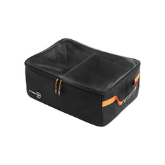 Black / Orange | Oztent Storage Pod Clear. Shown Empty.