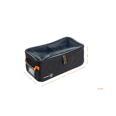 Black / Orange | Oztent Storage Pod Clear. Shown in Size Small.