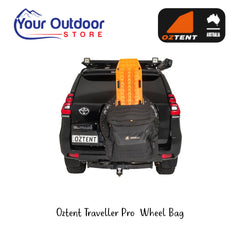 Oztent Traveller Pro  Wheel Bag | Hero Image Displaying All Logos And Titles.