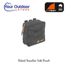Oztent Traveller Side Pouch | Hero Image Displaying Logos And Titles.