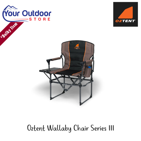 Oztent Wallaby Chair Series lll | Hero Image Showing All Logos And Titles.
