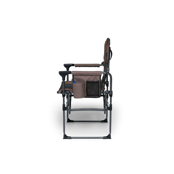 Brown | Oztent Wallaby Chair Series lll Image Showing Side View.