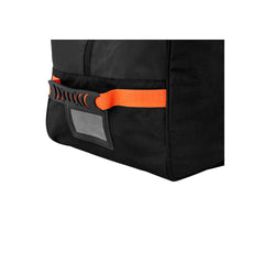 Black/Orange | Oztent Water Proof Canvas Gear Bag Image Showing Close Up Of Carry Handle.