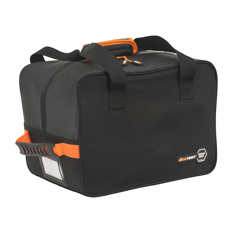 Black/Orange | Oztent Water Proof Canvas Gear Bag Image Showing No Logos Or Titles.