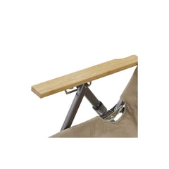 Taupe | Oztrail Series Recliner Image Showing Close Up View Of The Chair Arm.