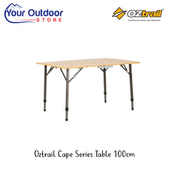 Oztrail Cape Series Table 100cms | Hero Image Showing Logos And Titles.