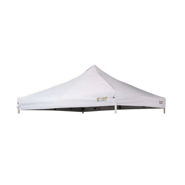 White | Oztrail Commercial Deluxe Canopy Image Showing No Logos Or Titles.