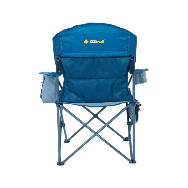 Blue | Oztrail Cooler Arm Chair Image Showing Back View.