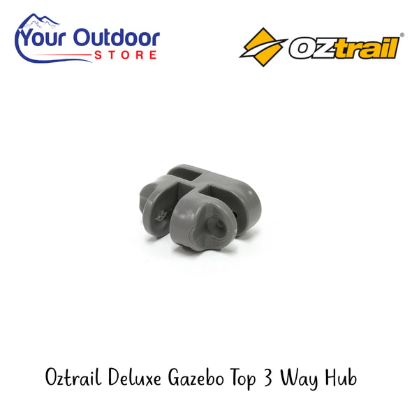 Oztrail Deluxe Gazebo Top 3 Way Hub | Hero Image Showing All Logos And Titles.
