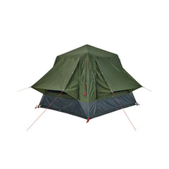 Green | Oztrail Fast Frame Tent 4 Person Image Showing Angled Back View.
