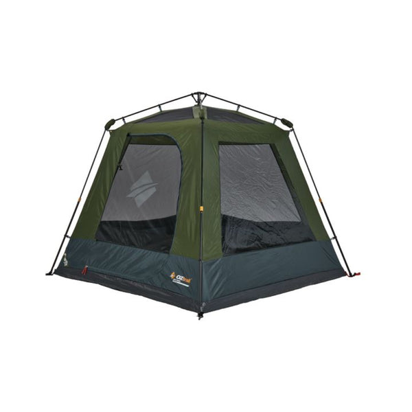 Green | Oztrail Fast Frame 4 Person Tent Image Showing Tent Up, Inner Mesh Only.