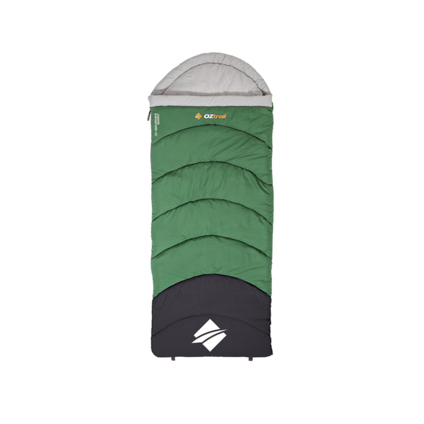 Green | Oztrail Junior Kingsford Sleeping Bag 0 Deg Image Showing No Logos Or Titles.
