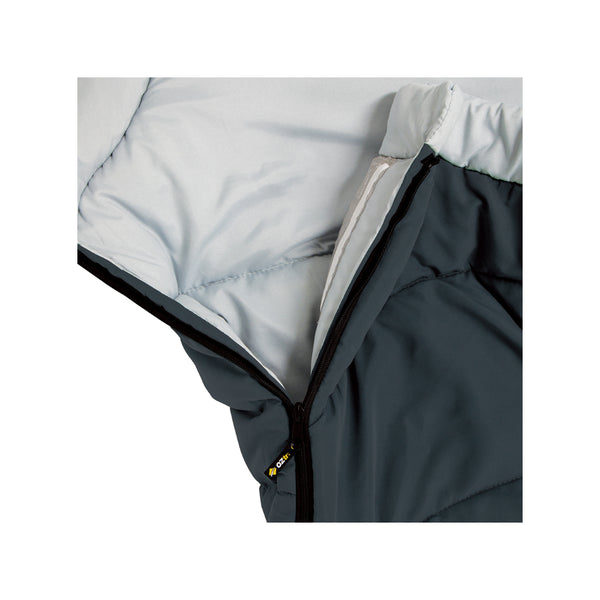Blue | Oztrail Junior Kingsford Sleeping Bag -3 Deg Image Showing Close Up View Of The Inner Lining, With The Zipper Open.