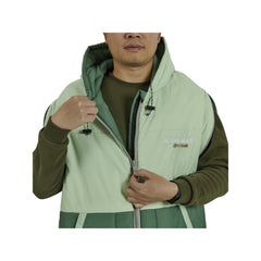 S/M Green | Oztrail Sleep Walker Sleeping Bag Image Showing Close Up View Of The Chest Zipper, Being Un-Done.