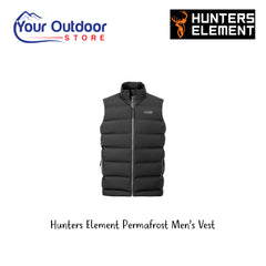 Hunters Element Permafrost Men's Vest. Hero Image Showing Logos and Title. 