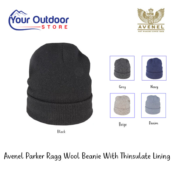 Parker Ragg Wool Beanie With Thinsulate Lining | Hero Image Showing All Logos, Titles And Variants.