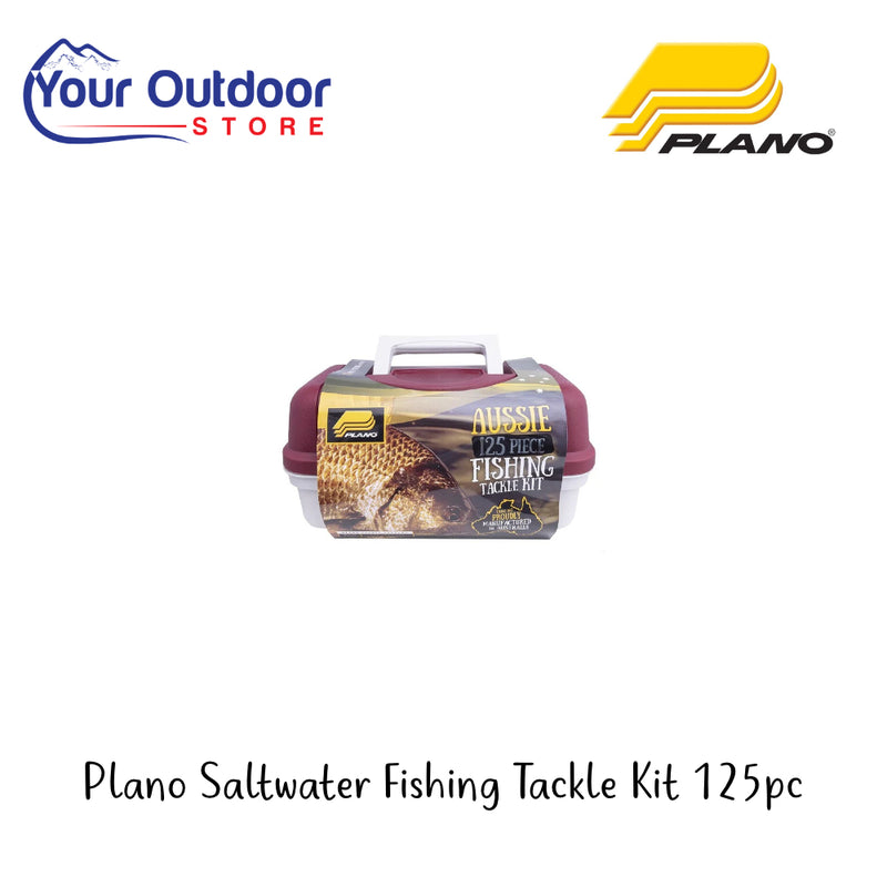 Plano Saltwater Fishing Tackle Kit 125pc | Hero Image Showing All Logos And Titles.