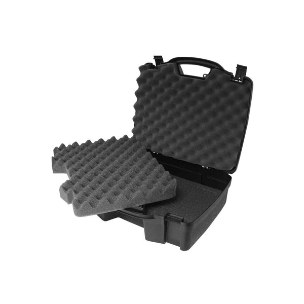 Black | Plano Accessory Case Image Showing Case Open With All Three Layers Of Foam On Display.