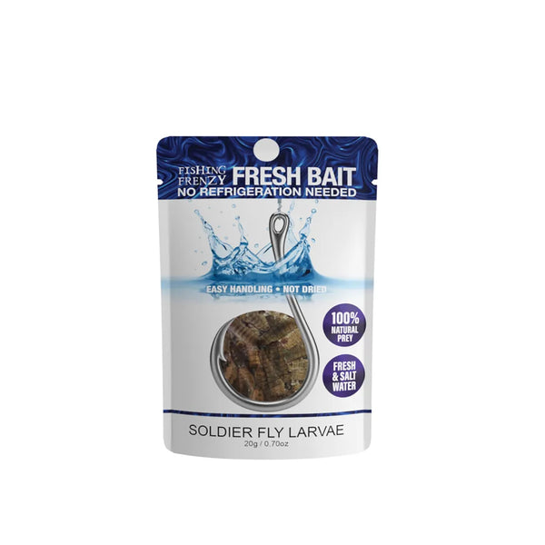 Soldier Fly Larvae | Fishing Frenzy Fresh Bait Image Showing No Logos Or Titles.