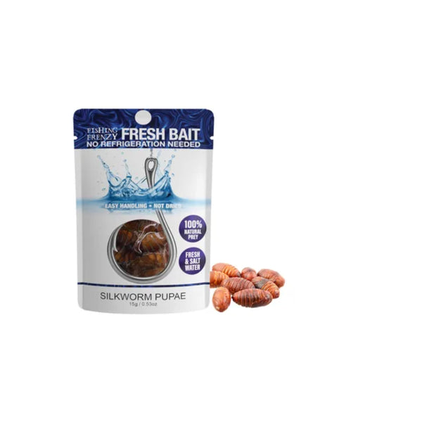 Silkworm Pupae | Fishing Frenzy Image Showing Packet With Pupae Next To It.