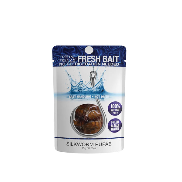 Silkworm Pupae | Fishing Frenzy Fresh Bait Image Showing NO Logos Or Titles.