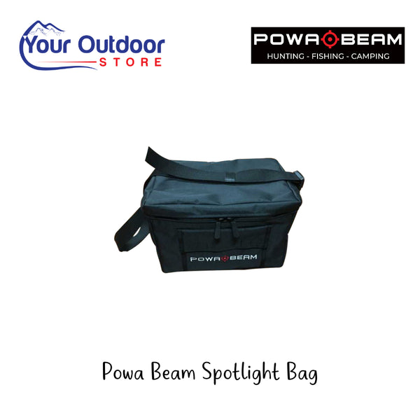 Powa Beam Spotlight Bag | Hero Image Showing All Logos And Titles.