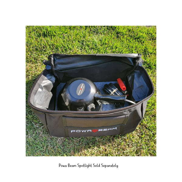 Powa Beam Spotlight Bag | Image Showing A Powa Beam Spotlight Inside The Bag, Spotlight Sold Separately.