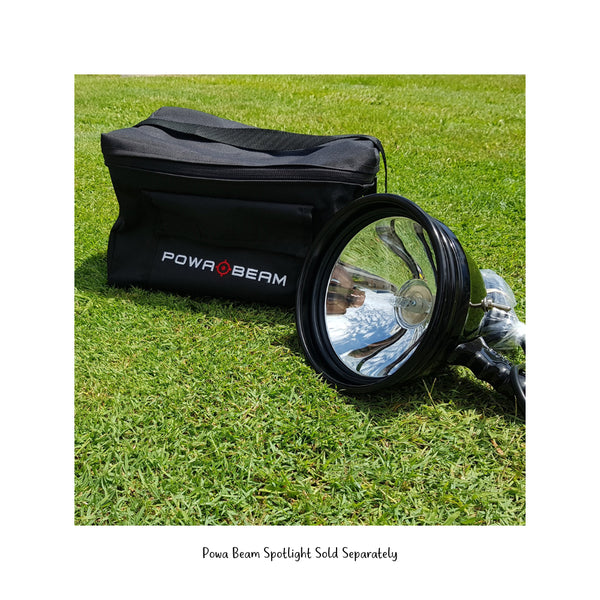 Powa Beam Spotlight Bag | Image Showing Powa Beam Spotlight Sitting Next To The Bag, Spotlight Sold Separately.