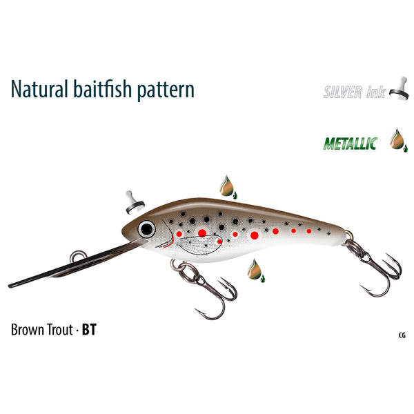 Brown Trout/M50DBT | Predatek MinMin Deep Fishing Lure Image Showing No Logos Or Titles.