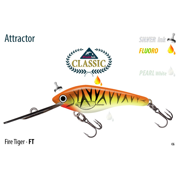 Fire Tiger/M50DFT | Predatek MinMin 50 Deep Fishing Lure Image Showing No Logos Or Titles.
