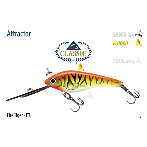 M50FT/Fire Tiger | Predatek MinMin 50 Fishing Lure Image Showing No Logos Or Titles.
