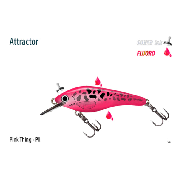 M50PI/Pink Thing | Predatek MinMin 50 Fishing Lure Image Sowing No Logos Or Titles.