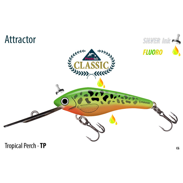 M50TP/Tropical Perch | Predatek 50 Fishing Lure Image Showing No Logos Or Titles.