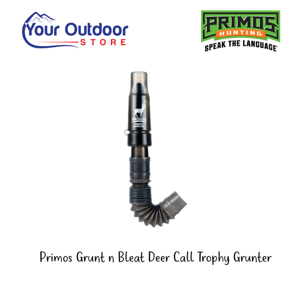 Primos Grunt n Bleat Deer Call Trophy Grunter | Hero Image Showing Logos And Titles.