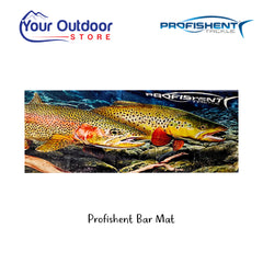 Profishent Bar Mat -Trout. Hero Image Showing Logos and Title. 