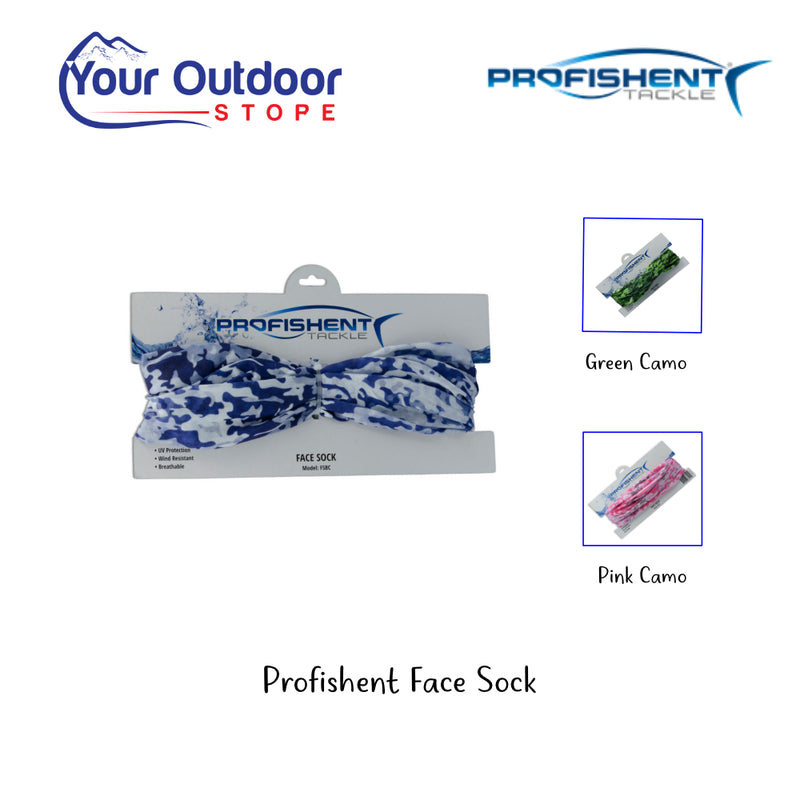 Profishent Face Sock. Hero Image Showing Logos and Title. 