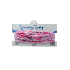 Pink Camo | Profishent Face Sock Shown With Packaging. 