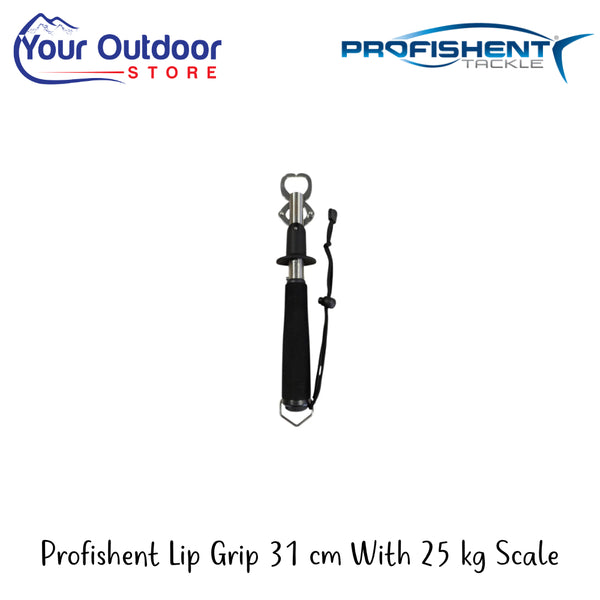 Profishnet Lip Grip 31cm With 25kg Scale |  Hero Image Showing All Logos And Titles.