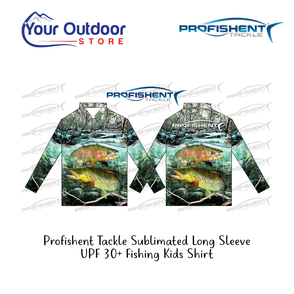 Profishent Tackle Sublimated Long Sleeve UPF 30+ Fishing Kids Shirt