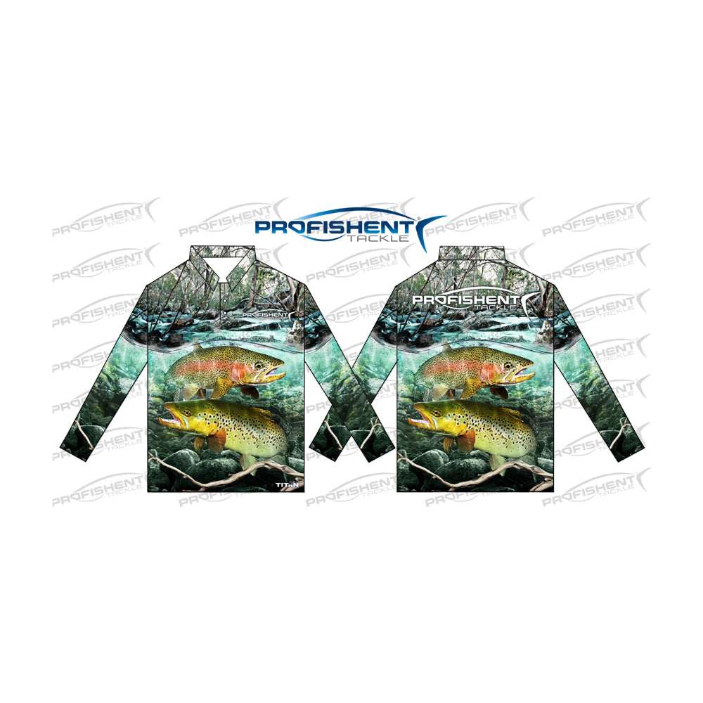 Profishent Tackle Sublimated Long Sleeve UPF 30+ Fishing Kids Shirt