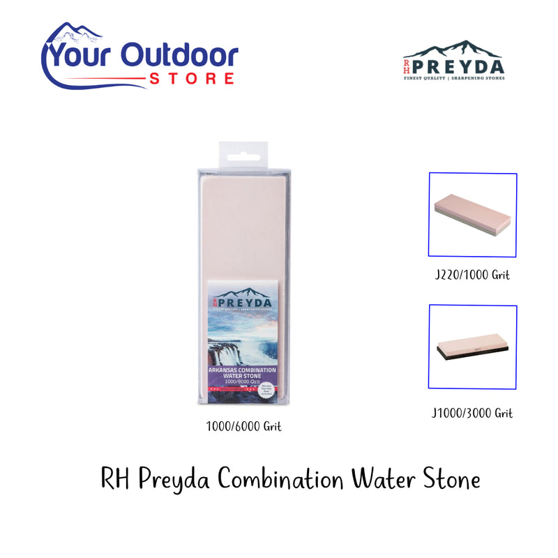 RH Preyda Combination Water Stone. Hero Image Showing Logos and Title. 