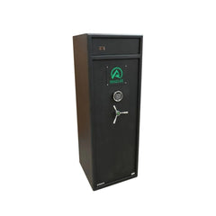 Black | Ridgeline 16 Gun Premium Safe. Side View With Doors Closed.