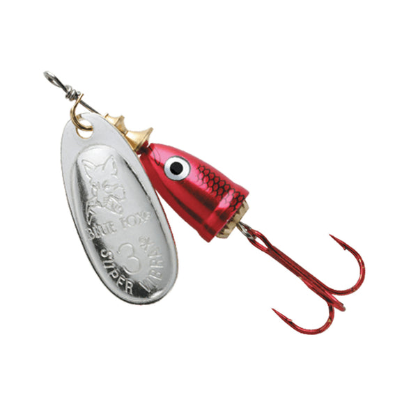 Red Silver | Rapala Blue Fox Vibrax Shad 2mm Image Showing No Logos Or Titles.
