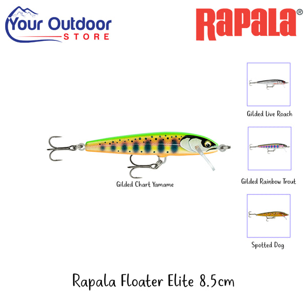 Rapala Floater Elite Lure | Hero Image Showing All Logos, Titles And Variants.