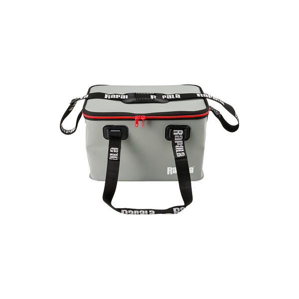 Grey / Black | Rapala Hydro Tackle Bag Image Showing Front View, Handles Down.