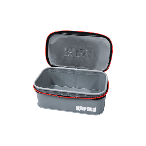 Grey/Black - Medium | Rapala Hydro Tackle Box Image Showing Front View, Lid Up.
