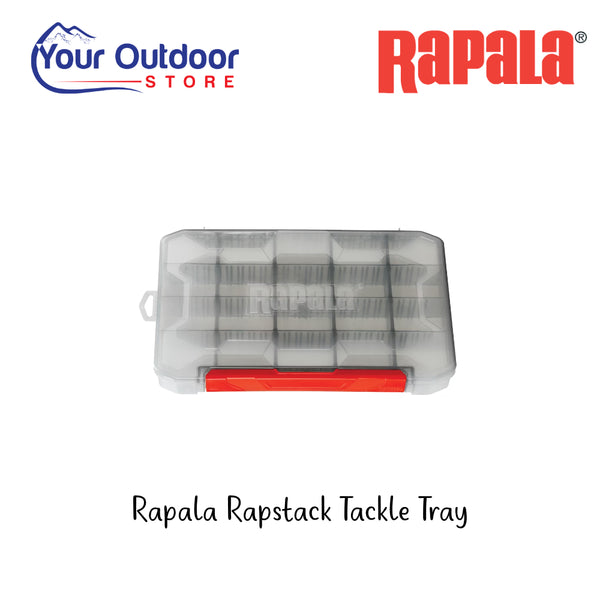 Rapala Rapstack Tackle Tray | Hero Image Showing All Logos And Titles.
